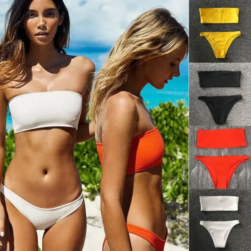 triangle strapless bikini