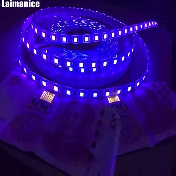 

High Brightness UV Ultraviolet Tape DC12V 60Leds/M Purple 5050 Flexible Led Strip Light,Can Identify Money IP65 Waterproof