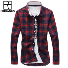 Новая мужская клетчатая рубашка, Весенняя рубашка с отложным воротником, повседневные рубашки для мужчин, s хлопок, облегающие рубашки размера плюс 4XL 5XL, одежда X407