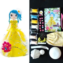 Slime Doll Set Western Style Doll With Dress DIY Colorful Soft Clay Handmade Christmas Presents Education Craft Slime Fluffy Slime Doll Set Western Style Doll With Dress DIY Colorful Soft Clay Handmade Christmas Presents Education Craft Slime Fluffy
