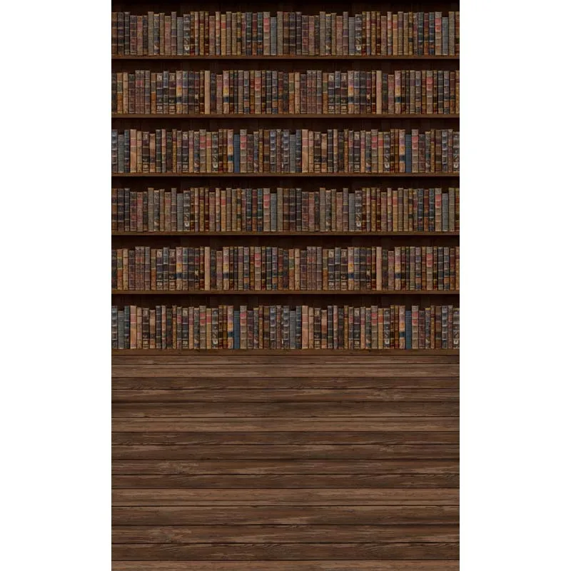 

Vinyl Photography Background Vintage Book Shelf Backdrop School Printed Fabric for Photo Studio F-2696