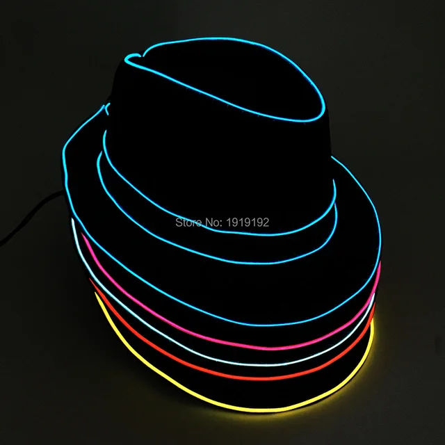 Wholesale 10 pcs Glow Hat 10 Colors Select LED Hats men EL Wire