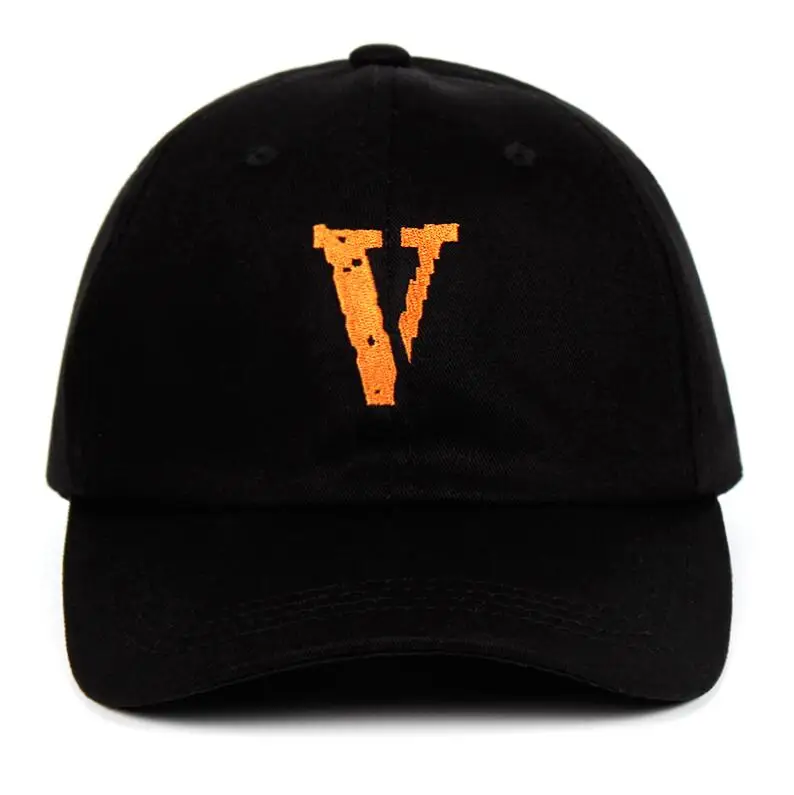 Kanye West Live V Dad Hat A$ AP Mob бейсболка друзья буквы V хлопок хип-хоп Рокки Бари Snapback Hat для женщин и мужчин - Цвет: Черный