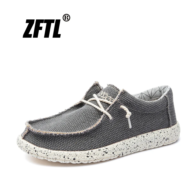 

ZFTL Men Canvas shoes new man casual lace-up large size Summer breathable retro men's cloth shoes Lightweight canvas shoes 0096