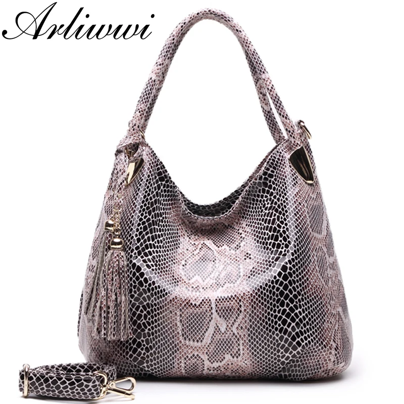 BIG SALE*Individual Fashion Snake Designer Big Capacity Lady Bags New Tassel Embossed PU Leather Cross Body Handbags Women