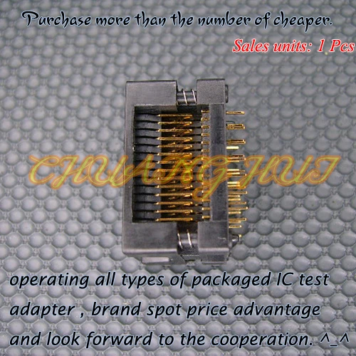 OTS-28-1.27-04 SOP28/SOIC28 IC Test Socket / Programmer Adapter / Burn-in Socket 1.27mm Pitch(300mil) OTS-28-1.27-04 SOP28/SOIC28 IC Test Socket / Programmer Adapter / Burn-in Socket 1.27mm Pitch(300mil)