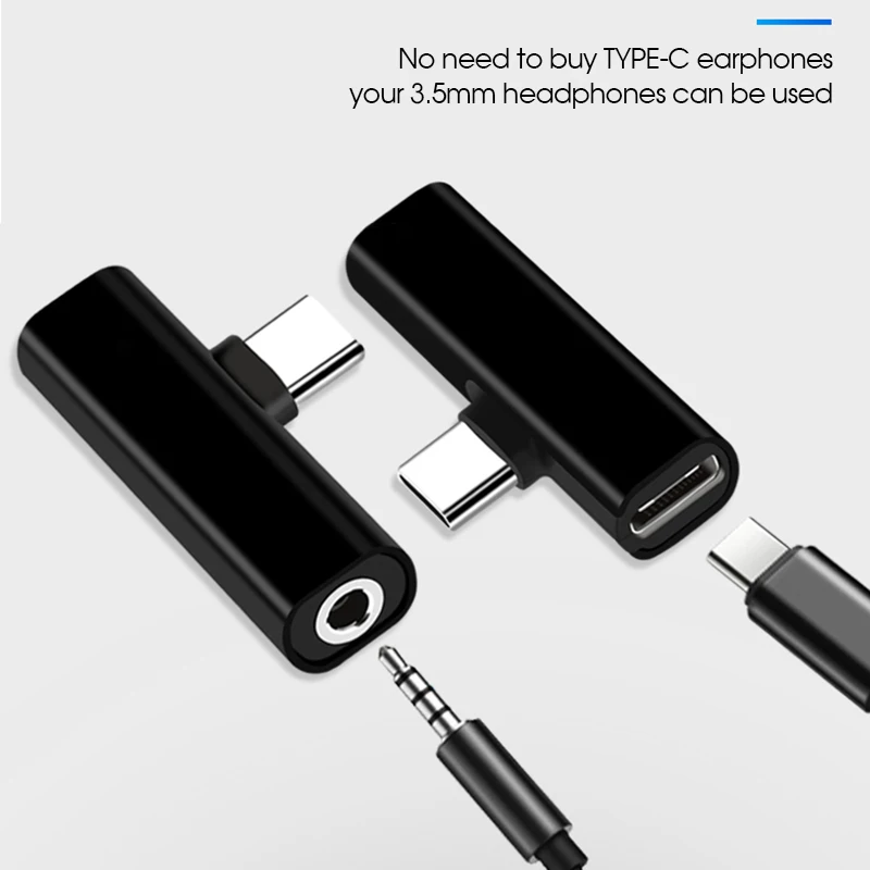 Аудиоадаптер Mini Type C 2 в 1 на 3 5 мм разъем для наушников USB зарядным кодом Samsung Xiaomi