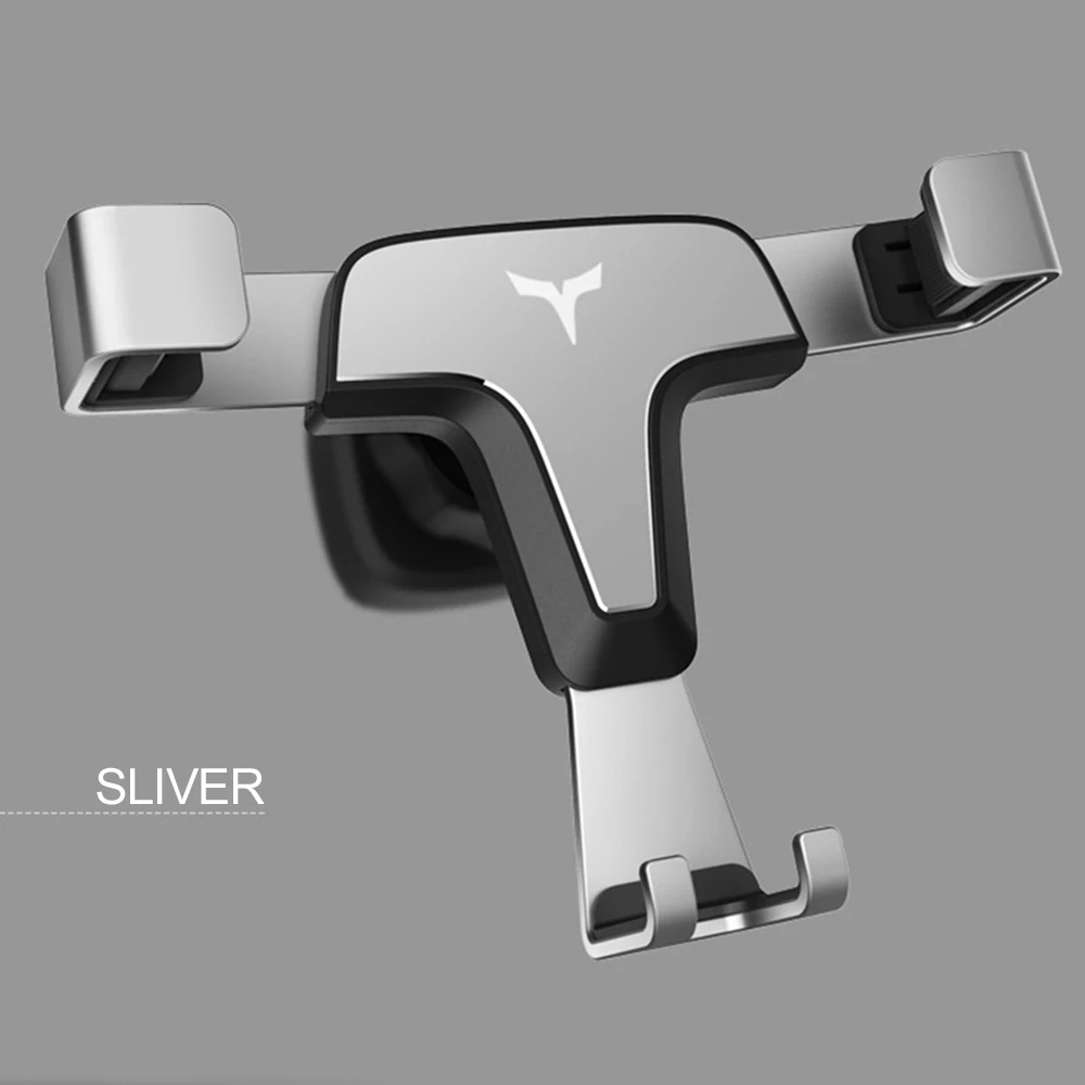 Автомобильный гравитационный Кронштейн для мобильного телефона Air Outlet универсальный металлический навигационный каркас подставка аксессуары противоударный держатель Gps авто материал - Название цвета: Серебристый