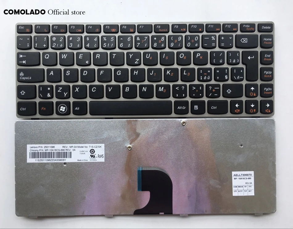 

CZ Czech Keyboard For Lenovo LENOVO Z360 Z360A Z360G G360 sliver frame laptop keyboard CZ layout