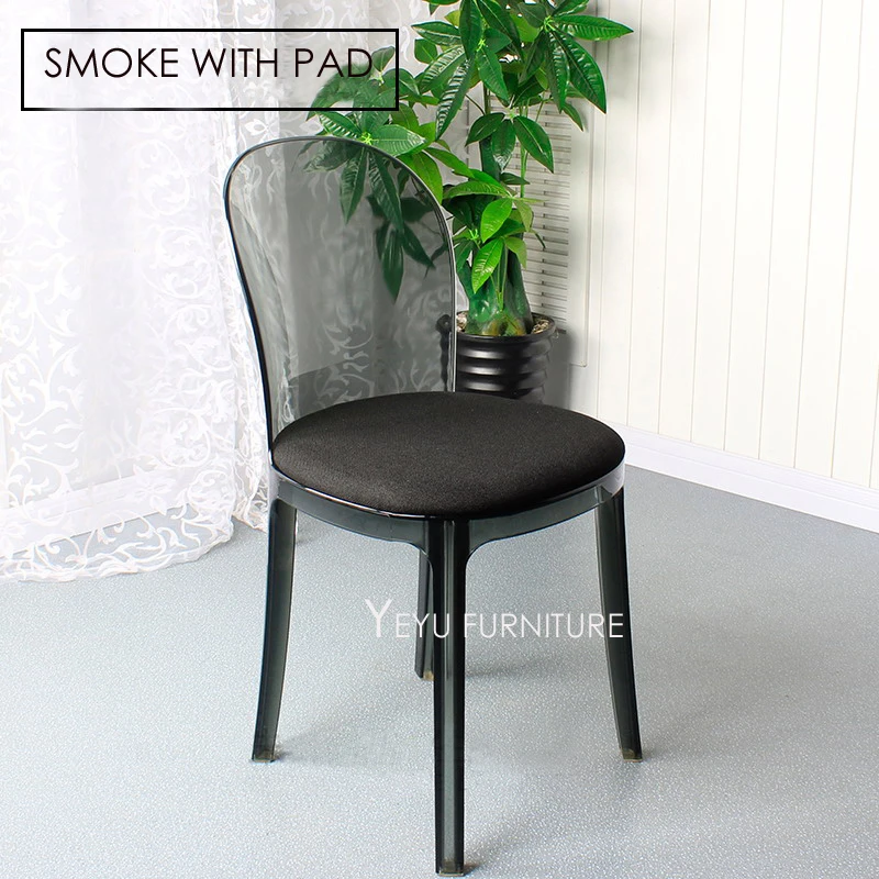 Современная классика моды дизайн, прозрачный стул с без pad Мягкий Кристалл Акрил досуг кафе стул для лофта 1 шт