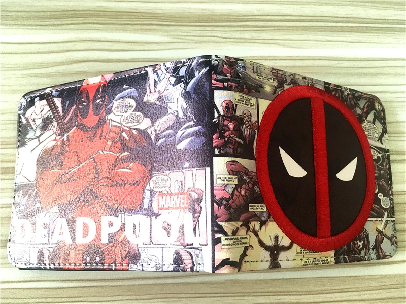 New Designer 2016 DEADPOOL WALLET Student Comics Cartoon Wallet & Purse Credit Card Holder Leather Bag Cool Wallet For Men W325