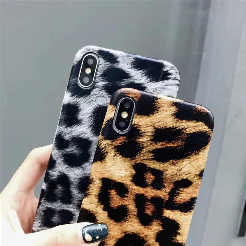 Retro Leopard PU Leather Phone Case for iPhone XSMAX Case for iPhone XXR66S78Plus Case Luxury Soft Cute Cover Silicon Matte06