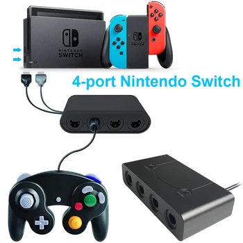 

For Nintendo Switch GameCube to Wii U PC Controller Gamepad Converter Adapter 4 GameCube Controller Ports Game Accessories