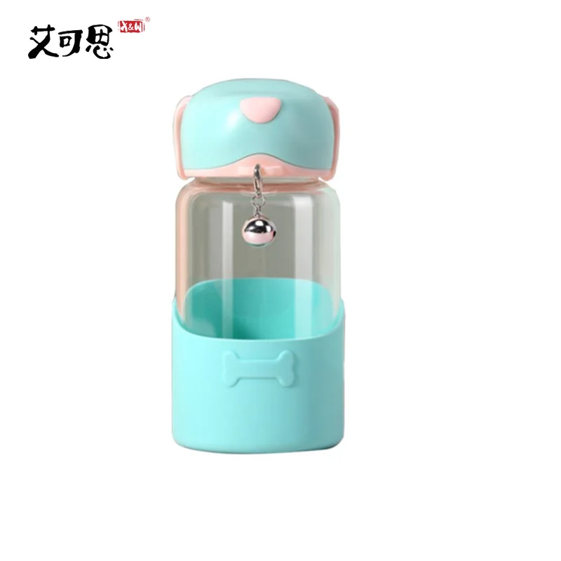 X&ampW Glass Water Bottles Cute Dog Bell Leak Proof Bottle My Portable With Lid Tumbler Girls Student Hiking Sports | Дом и сад