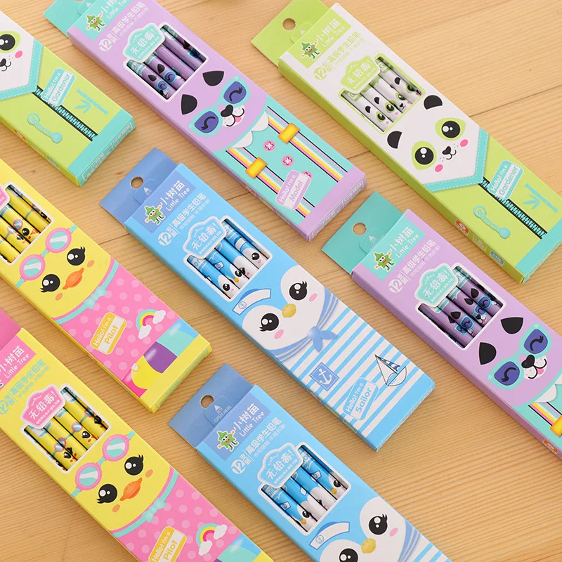 

1 Box 12 PCS Cute Kawaii Animal Pencils HB Environmentally Friendly Gifts For Kids School Supplies