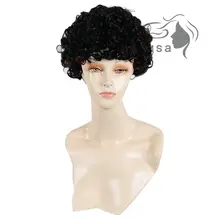 Medusa hair products: Synthetic pastel wigs for women Modern shag styles Short curly Mix color wig with bangs SW0120A