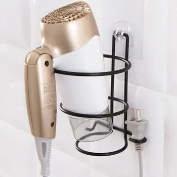 

Iron Wall Mounted No Drilling Hair Dryer Stand Hotel Bathroom Shelves Shelf Storage Hairdryer Rack Holder Hanger 1Pcs