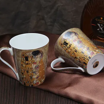 

300ml Bone porcelain mug intimate lovers couple water mug European style ceramic milk mugs ceramic coffee mugs 1pcs