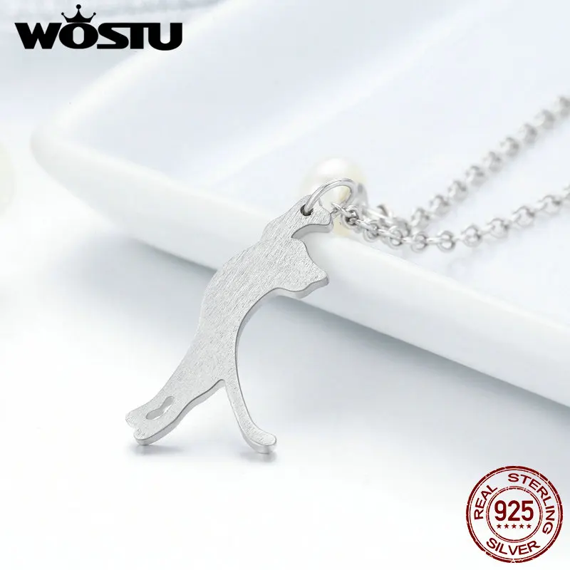 Женские Подвески WOSTU из стерлингового серебра 925 пробы с пресноводной жемчужиной