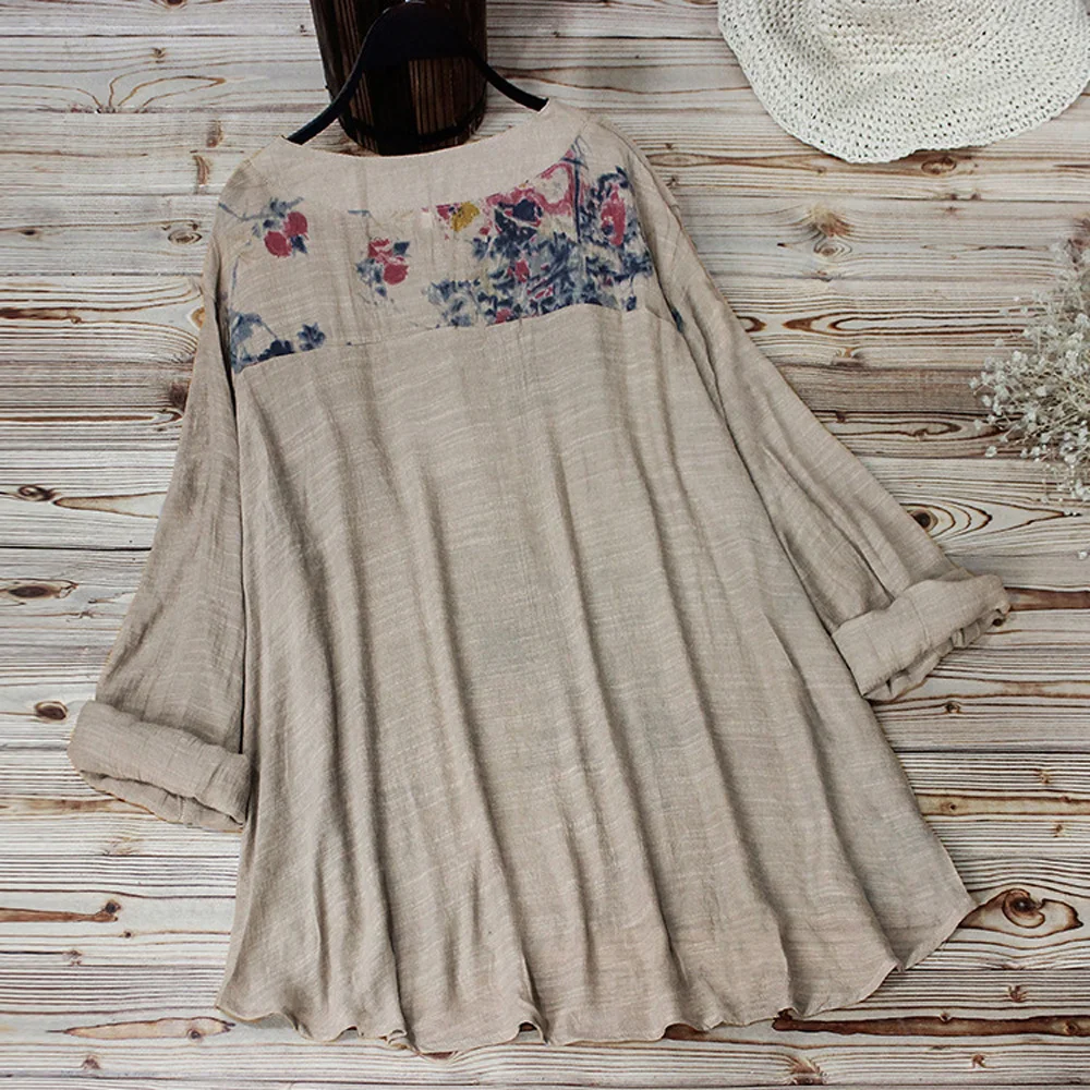 

Women Tops Ladies Blouse Beach Summer Loose Casual Fashion Party Baggy Retro Vacation Tunic Vintage Floral Printed