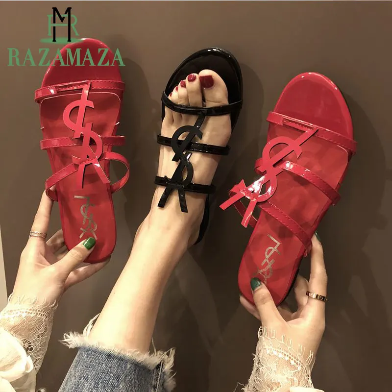 

RAZAMAZA Fashion Women Slippers Ladies Designer Sandals High Quality Shoes Flat Slippers Women Shoes Size 35-39