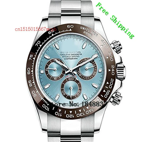 Luxury chronography eta 7750 automatic Cosmograph Daytona Ice Blue Dial  Platinum Mens Watch 116506IBLSO|men watch|watchwatch the a team - AliExpress