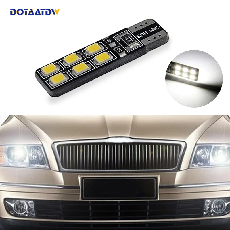 

DOTAATDW 1x Canbus Car Wedge Light W5W T10 LED 2835 SMD Auto Lamp Bulb For Skoda Superb Octavia A7 A5 2 Fabia Rapid Yeti