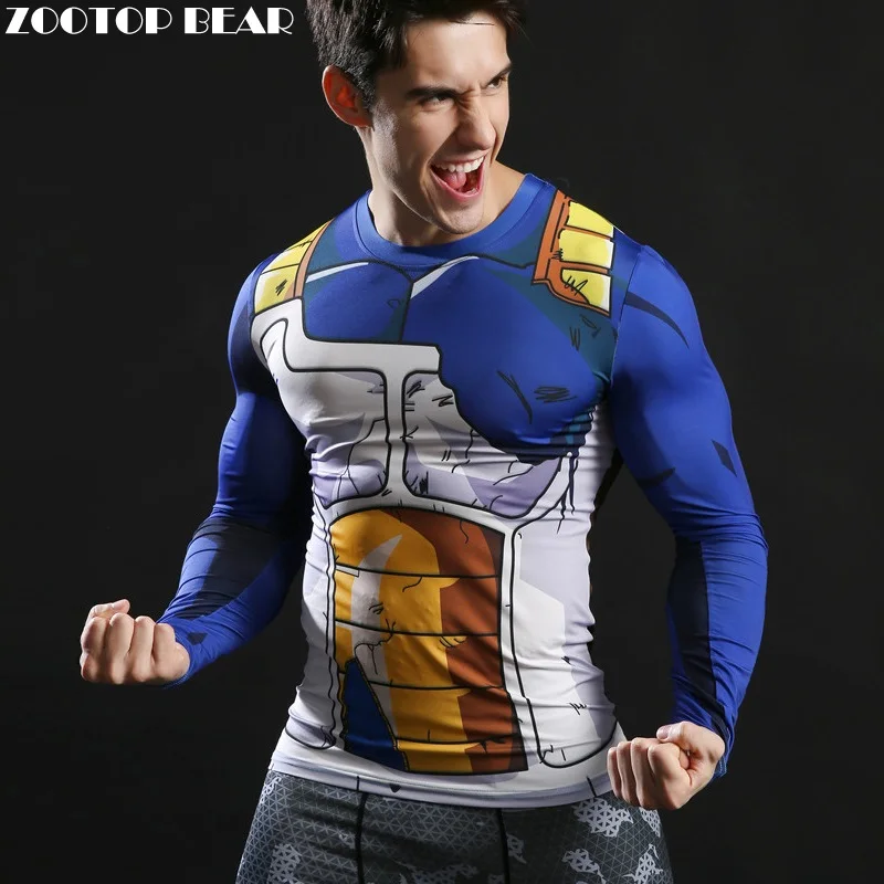 Футболки Vegeta компрессионная футболка для фитнеса Dragon Ball Z косплей аниме костюм X