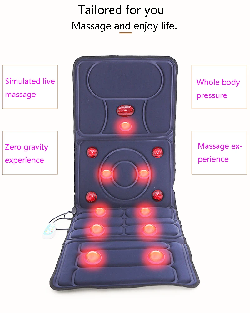 8 in1 режим складной всего тела массажный матрас автоматическая система отопления Многофункциональный дальнего Инфракрасный с вибрацией