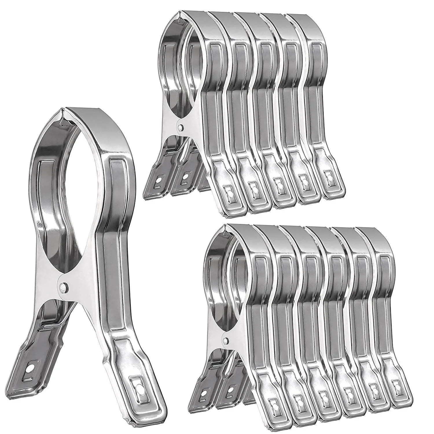 

YHYS 12 Packs Duty Stainless Steel Clips Clothing Peg Clamp Clothespin Picture Hanger for Quilt, Towel, Pants, Windproof