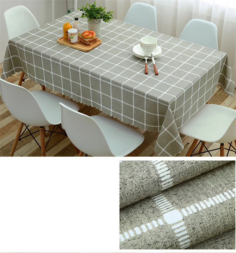 Pastoral Plaid Rectangular Waterproof Tablecloth Fabric Pvc Tea Table Cloth Waterproof Oilproof For Table Cover Plastic For Home