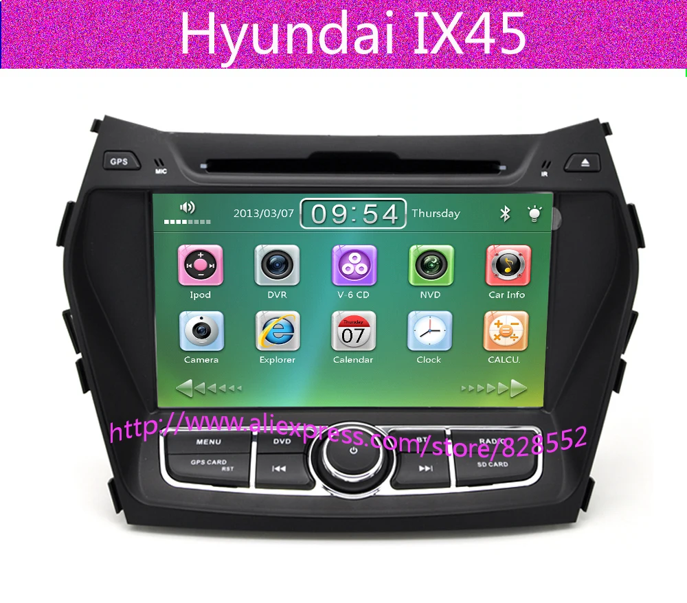 Perfect Free Shipping Good Quality Big Screen 8 Inch Car DVD Player For Hyundai IX45 With Radio GPS Navigation BT TV Free Maps 0
