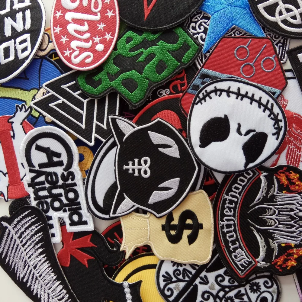 24 pcs various types of ixed random patches badges for clothing iron