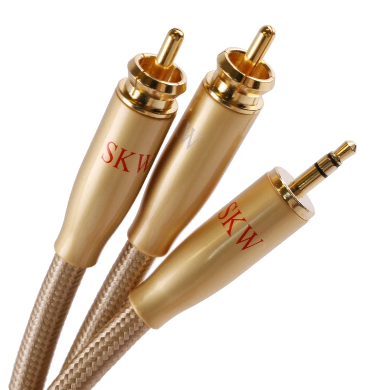 Audiophile Digital Audio Coaxial cable 2 rca to 3.5mm jack SKW cable
