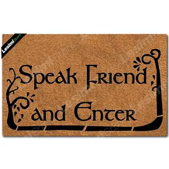 

Doormat Entrance Floor Mat Funny Doormat Speak Friend and Enter Door Mat Home Decorative Indoor Outdoor Non-Slip Custom Door Mat