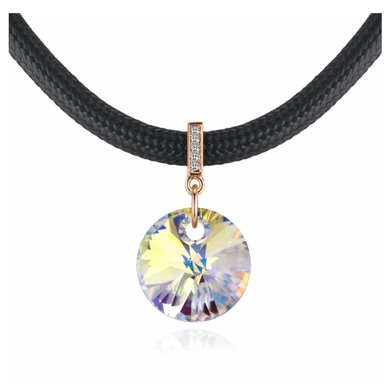 Женские Чокеры Labekaka ожерелье кожаная веревка украшенная кристаллами Swarovski