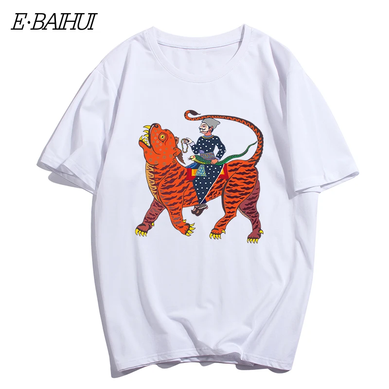 

E-BAIHUI summer new mens t shirts fashion Kirin print t shirt male Clothing Man fitness casual T-Shirts men cotton t shirt T-171
