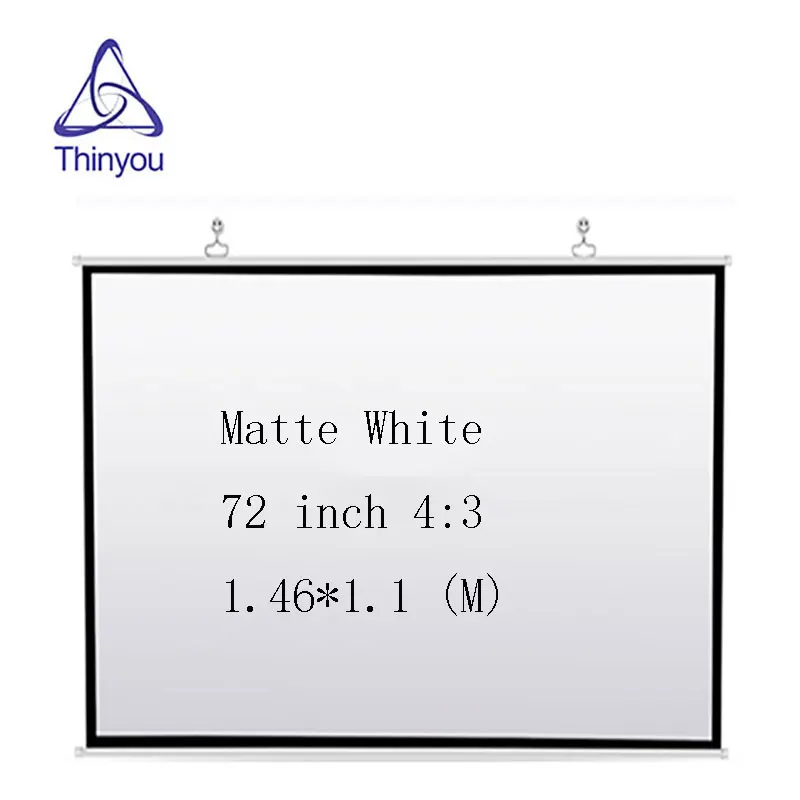 

Thinyou Portable Projector Screen 72 inch 4:3 HD Matte White screen projector Manual Pull Down ecran de projection beamer screen