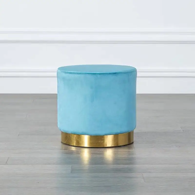 

Free shipping U-BEST Pall Mall Stool,Designer Simple Modern Electroplated Light Luxury Soft Pack stool,Nordic footstool ins