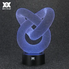 Креативная абстрактная 3D лампа светодиодный пульт дистанционного управления ночник USB Настольная декоративная настольная лампа интересный подарок HUI YUAN бренд