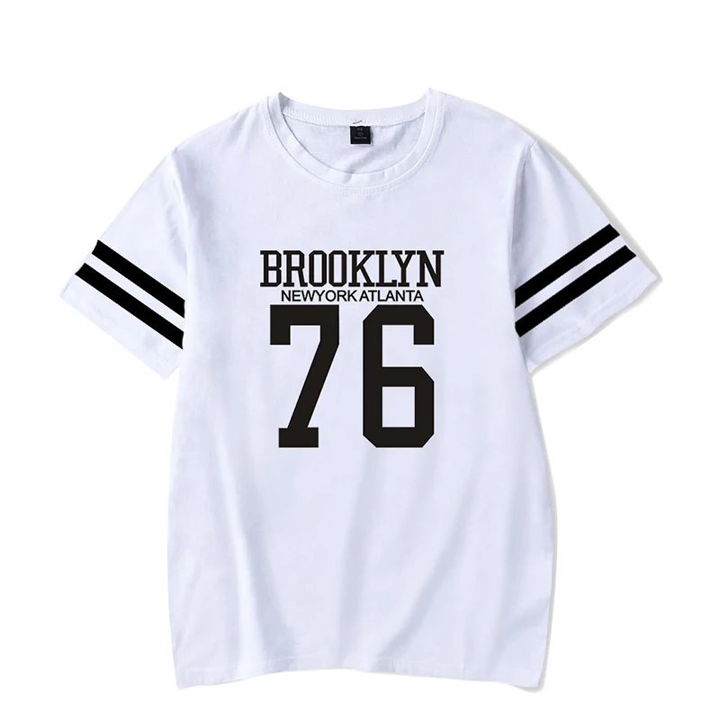 Футболка BROOKLYN 76 с принтом летняя модная футболка в стиле хип хоп для мужчин и