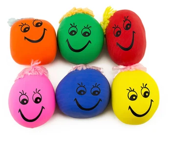 

6x smile face finger hand squeezing pressure stress relief squeeze stretch faces party joke toys props gags favors bag fillers