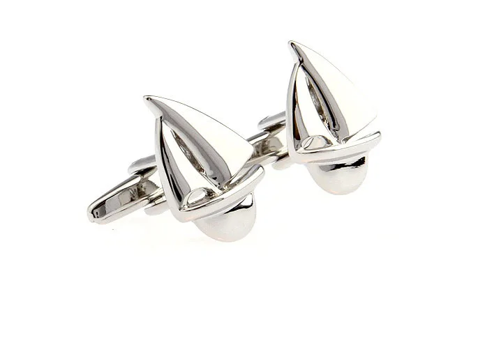 

Free Shipping Sailing Boat Cufflinks Silver Copper Sail Design Best Gift For Men Cuff Links Wholesale&retail