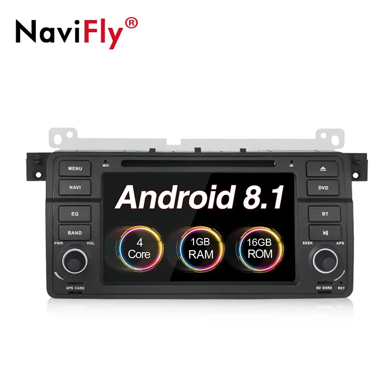 Sale NaviFly New Arrival! android 8.1 system car radio car gps dvd player for BMW E46 M3 1998-2006 support wifi bluetooth dvd navi FM 0