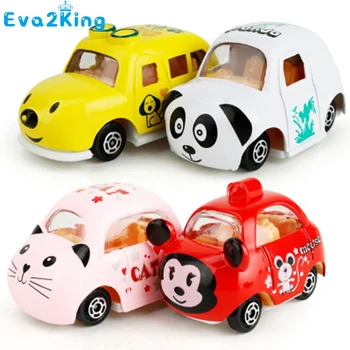 

Eva2king Cute Cartoon Pull Line Car Toy 1:64 Mini Resistance To Fall Alloy Car Vehicle Toys Cartoon Model Toy Car For Children