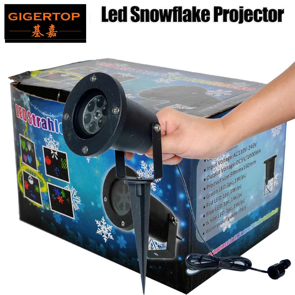 

Freeshipping TP-E32 5W RGBW Outdoor Led Snow Pattery Light Garden Tree Project Light Winter Holiday Christmas Led IP65 Lighting