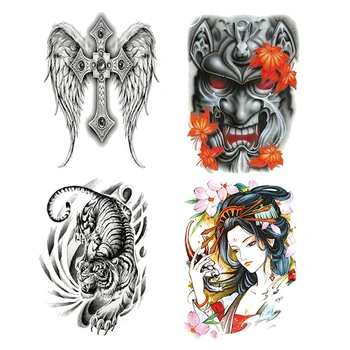 

Hot Selling Temporary Tattoos Full Back Large Tatoo Fake Gragon Tiger Tattoo And Body Art Sticker wholesale Drop Shipping