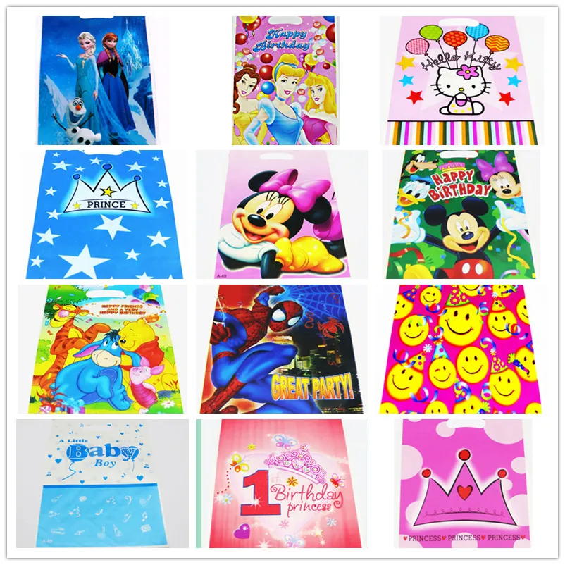 25cm Princess Baby plastic bag Kitty cotton gift bag 1st Birthday Gift