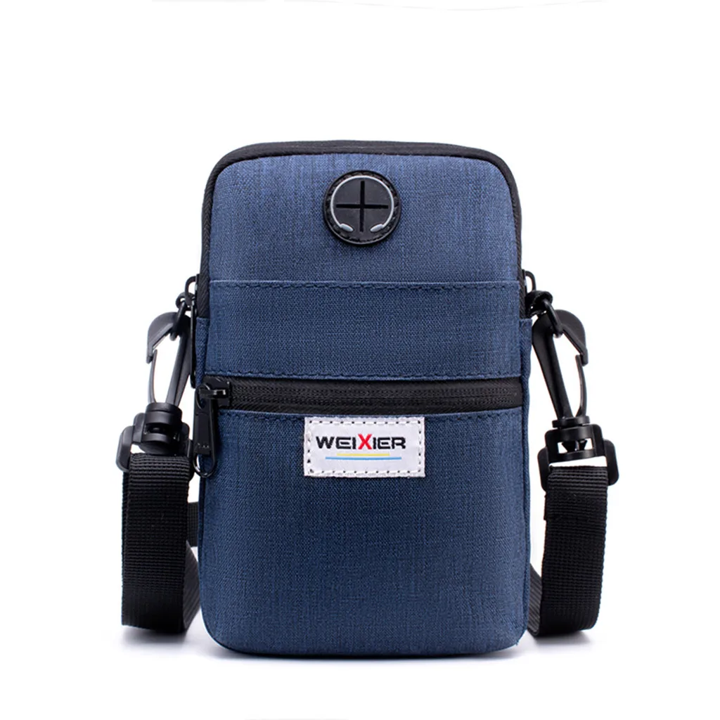 Мужская сумка через плечо, Мужская диагональная мини-сумка через плечо, многофункциональная сумка для мобильного телефона, спортивная сумка На открытом воздухе - Цвет: blue