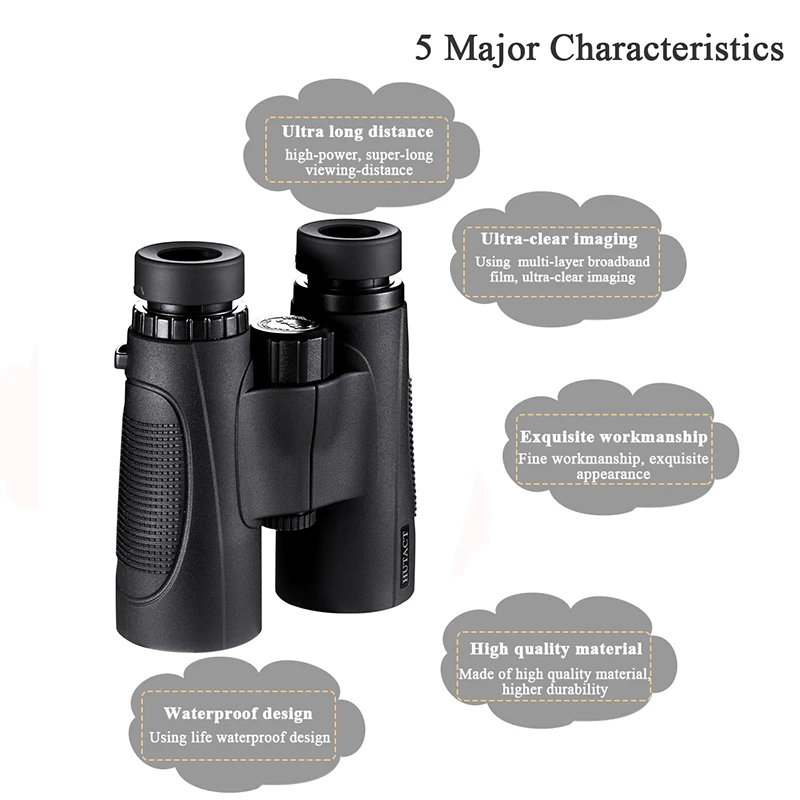 10X42 Military Compact Professional Binoculars for Hunting Bird Watching HUTACT